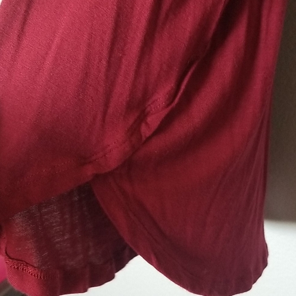 H by bordeaux burgundy large scoop neck long sleeve top - Picture 7 of 9